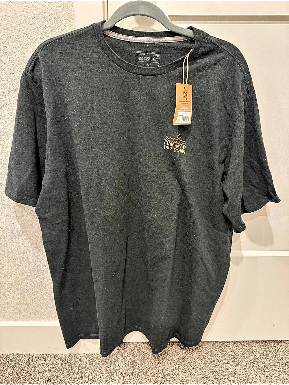Men’s Patagonia Strataspire Responsibili-Tee Graphic Tee Black, size large